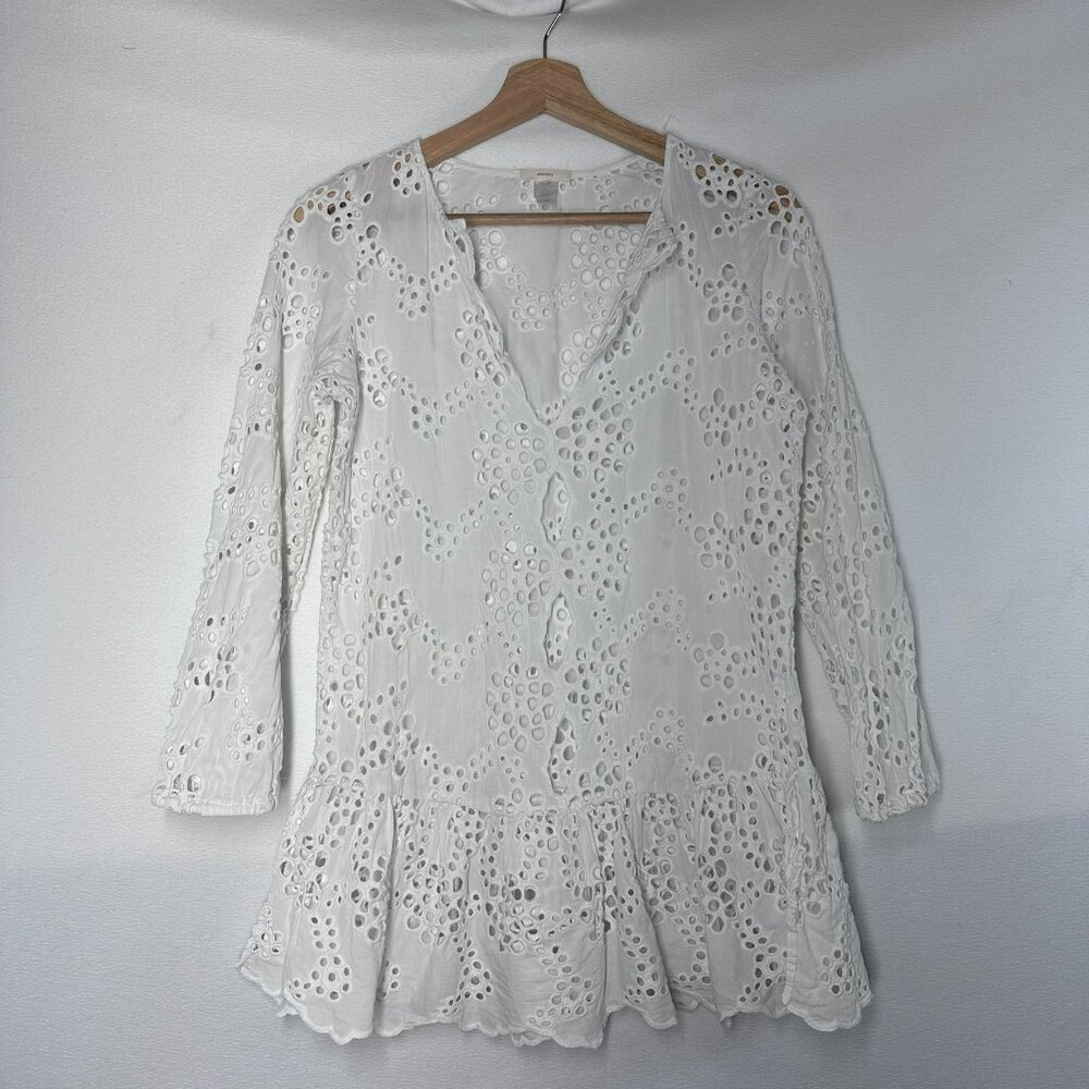 Eberjey Eyelet Swim Cover Up 100% Cotton Size Small